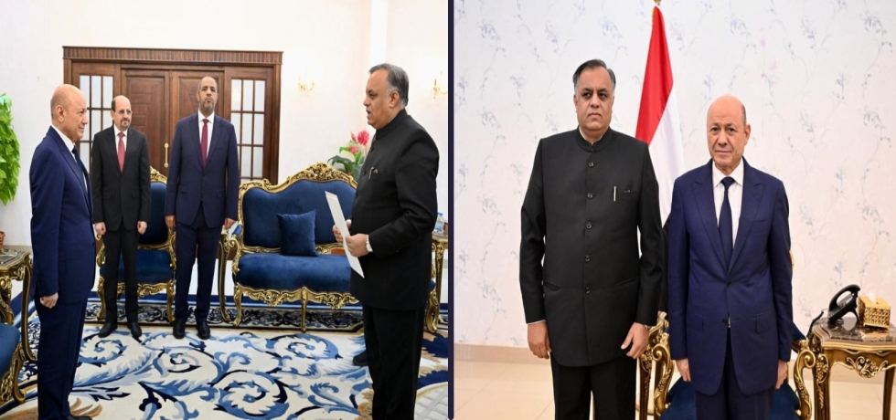 Ambassador of India to the Kingdom of Saudi Arabia Dr. Suhel Ajaz Khan with concurrent accreditation to the Republic of Yemen (based in Riyadh) presented his credentials to President of H.E. Dr. Rashad Mohamed Al-Alimi